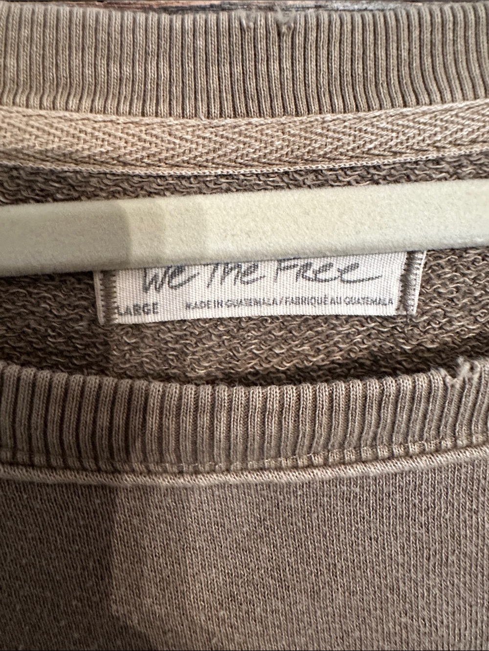 Free people , Olive Green Peace Sign Distressed Pullover Camden - Picture 2 of 4